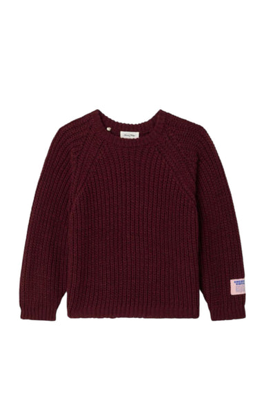 Maglia bordeaux per bambini American Vintage KCYR18A BORDEAUX CHINE 