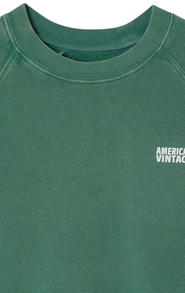 Felpa verde pino per bambini American Vintage KIZU03B CEDRE VINTAGE 
