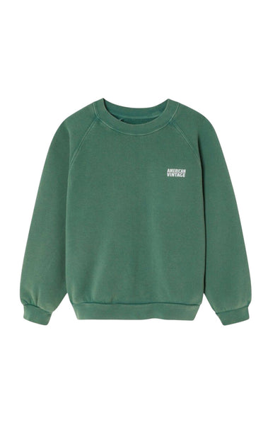 Felpa verde pino per bambini American Vintage KIZU03B CEDRE VINTAGE 