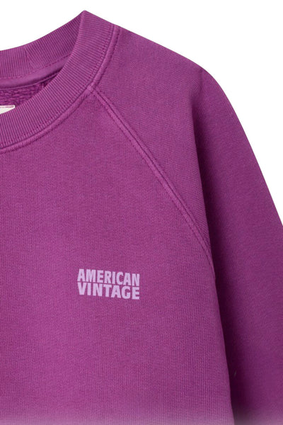 Felpa melanzana con logo per neonati e bambini American Vintage KIZU03B JUS DE RAISIN 