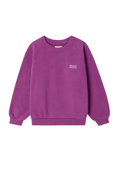 Felpa melanzana con logo per neonati e bambini American Vintage KIZU03B JUS DE RAISIN 