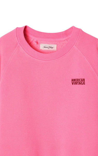 Felpa rosa shocking per bambini American Vintage KIZU03B ROSE FLUO 