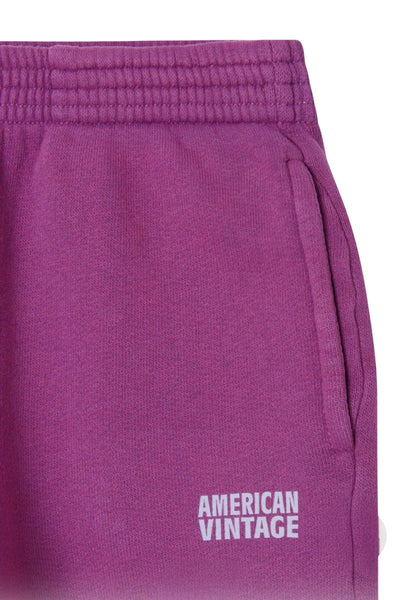 Pantalone in felpa melanzana con logo per neonati e bambini American Vintage KIZU05B JUS DE RAISIN 