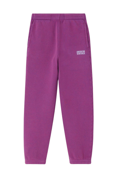 Pantalone in felpa melanzana con logo per neonati e bambini American Vintage KIZU05B JUS DE RAISIN 