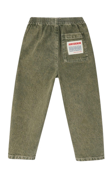Pantalone denim verde oliva per bambini American Vintage KUZA10A OLIVE 