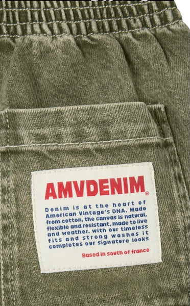 Pantalone denim verde oliva per bambini American Vintage KUZA10A OLIVE 