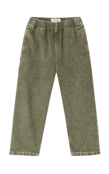 Pantalone denim verde oliva per bambini American Vintage KUZA10A OLIVE 