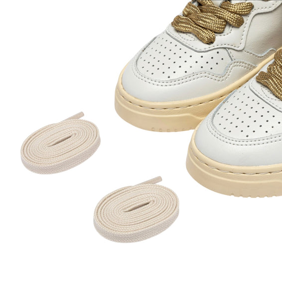 Sneakers in pelle bianca con lacci oro per bambina Autry KULK FI01 