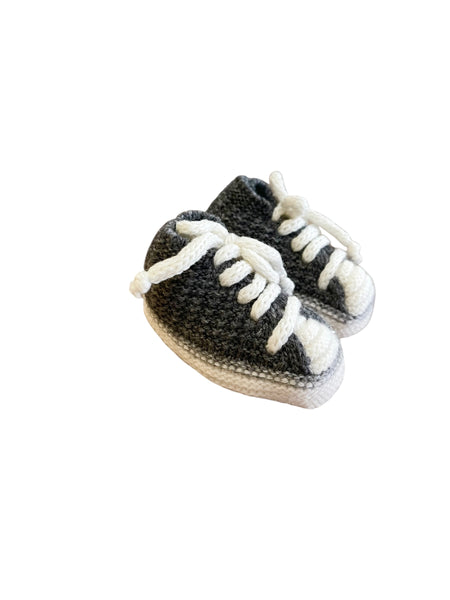 Pantafole nascita stile converse grigio scuro e bianco per neonati Babby 26219 31 
