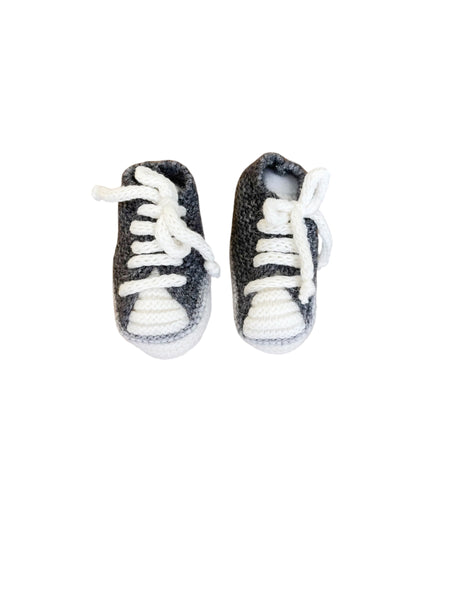 Pantafole nascita stile converse grigio scuro e bianco per neonati Babby 26219 31 