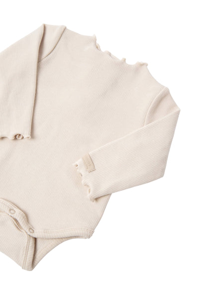 Body burro a costine per neonata Bamboom 1205TE00085 WARM WHITE 