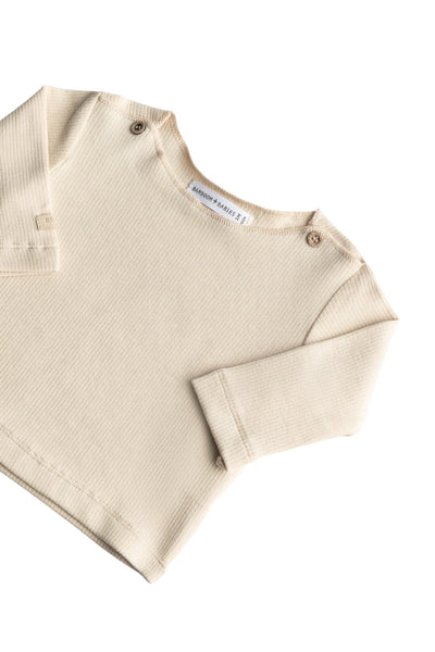 Maglia burro a costine per neonata Bamboom 1242TE00085 WARM WHITE 