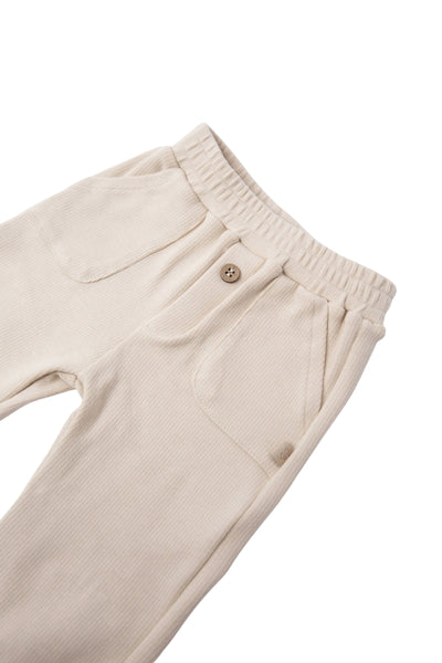Pantalone burro a costine per neonato Bamboom 1247TE00085 WARM WHITE 