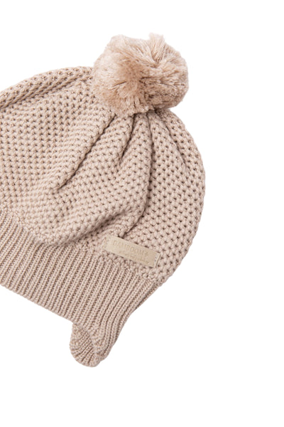 Cuffia rosa antico con ponpon per neonata Bamboom 1279 VINTAGE PINK 