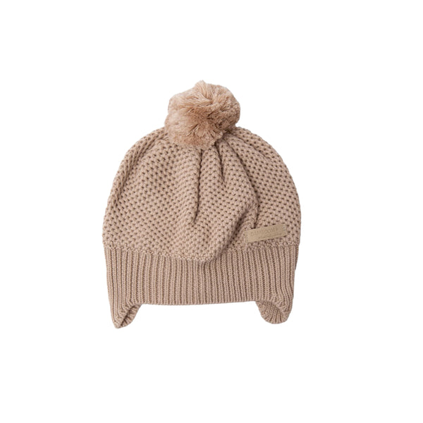 Cuffia rosa antico con ponpon per neonata Bamboom 1279 VINTAGE PINK 