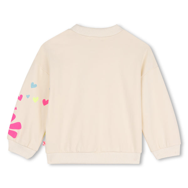 Felpa bianco panna con stampa all over per bambina BILLIEBLUSH U22397 243 