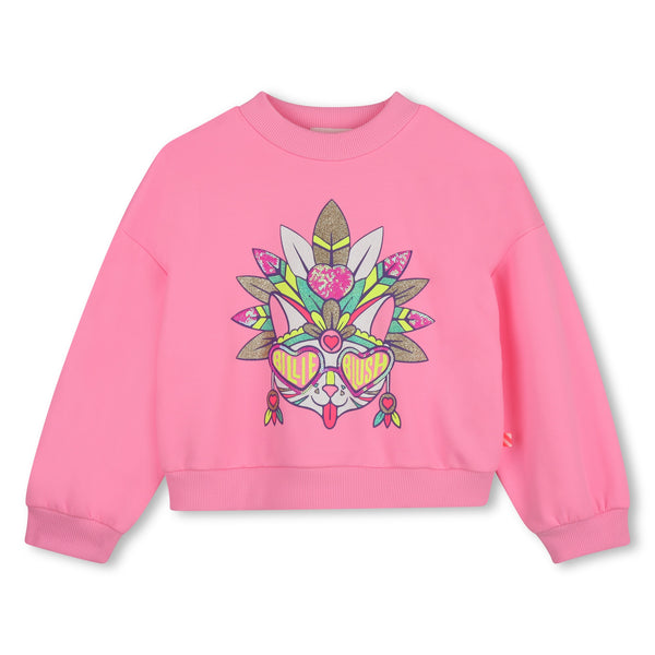 Felpa rosa fluo con stampa per bambina BILLIEBLUSH U22401 462 