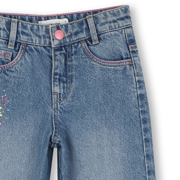 Jeans denim chiaro con brillantini per bambina BILLIEBLUSH U22408 Z18 