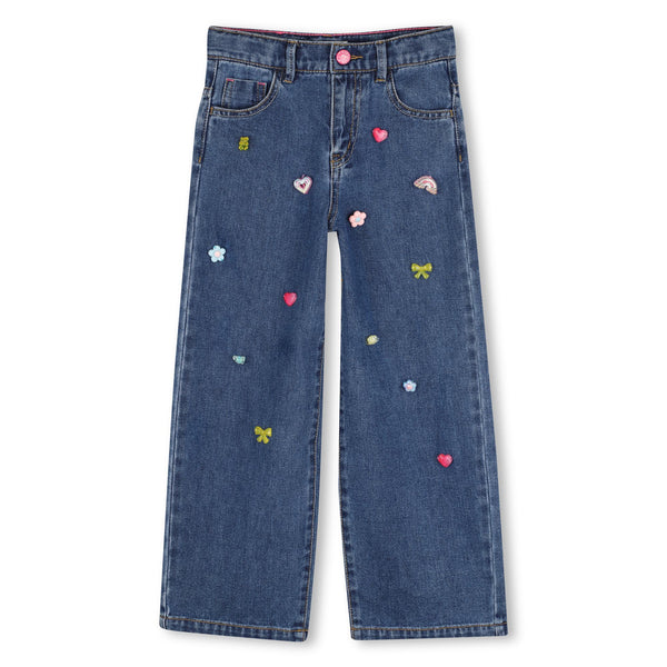 Jeans in denim blu con applicazioni per bambina BILLIEBLUSH U22410 Z22 