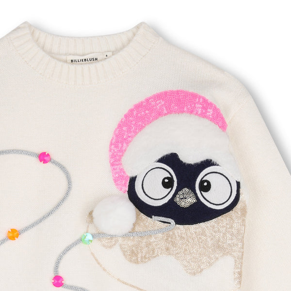 Maglia bianco panna con ricami per bambina BILLIEBLUSH U22471 121 