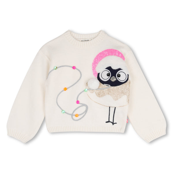 Maglia bianco panna con ricami per bambina BILLIEBLUSH U22471 121 
