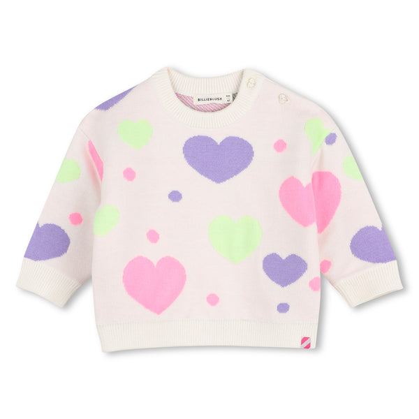 Completo maglia+ pantalone in maglia bianco ottico con ricami per neonata BILLIEBLUSH U22611 121 