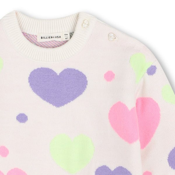 Completo maglia+ pantalone in maglia bianco ottico con ricami per neonata BILLIEBLUSH U22611 121 