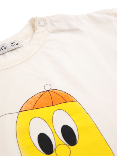 T-shirt burro con stampa per neonato Bobo Choses B226AB042 UNI 