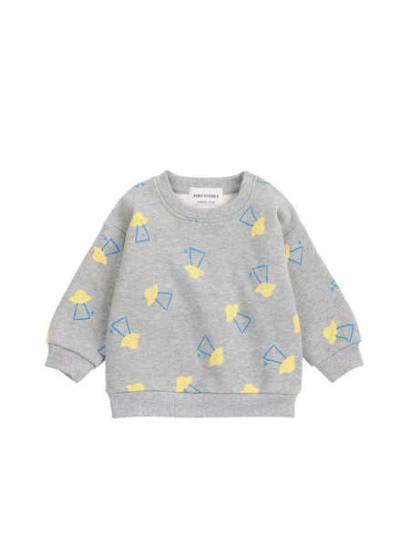 Felpa grigia con stampa all over per neonato Bobo Choses B226AB058 UNI 