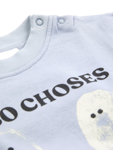 Felpa celeste con logo per neonato Bobo Choses B226AB061 UNI 