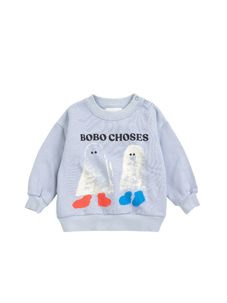 Felpa celeste con logo per neonato Bobo Choses B226AB061 UNI 