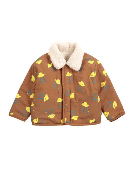 Giubbino reversibile con stampe all over cammello e teddy beige per neonato BOBO CHOSES B226AB094 UNI 