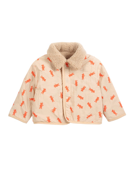 Giubbino reversibile con stampe all over teddy sabbia per neonati BOBO CHOSES B226AB095 UNI 
