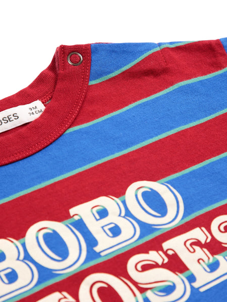 T-shirt a righe multicolor con logo per neonato Bobo Choses B226AB098 UNI 