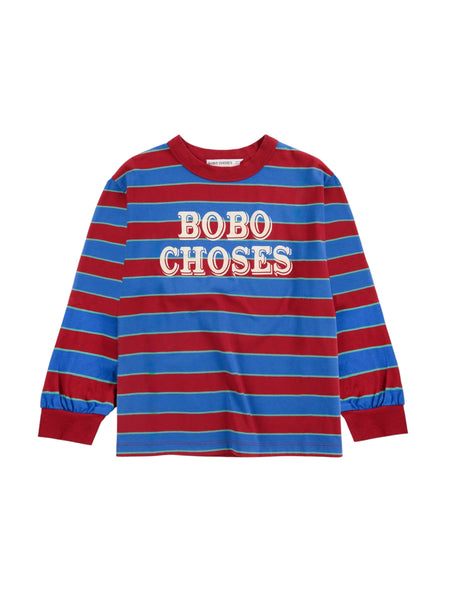 T-shirt a righe multicolor con logo per neonato Bobo Choses B226AB098 UNI 