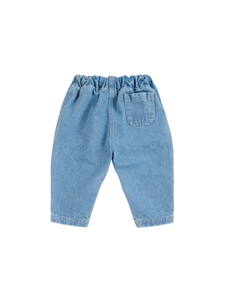 Jeans in denim blu con ricami per neonato Bobo Choses B226AB100 UNI 
