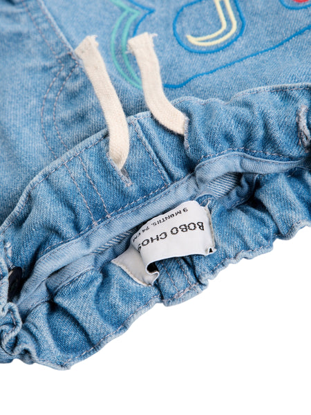Jeans in denim blu con ricami per neonato Bobo Choses B226AB100 UNI 