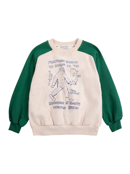 Felpa ecrù e verde bosco per neonato e bambino BOBO CHOSES B226AC037 UNI 
