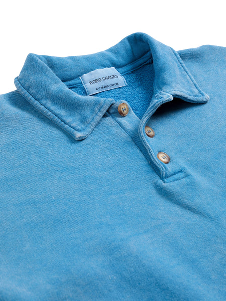 Felpa polo blu con logo per neonato e bambino Bobo Choses B226AC041 UNI 