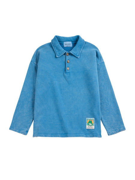 Felpa polo blu con logo per neonato e bambino Bobo Choses B226AC041 UNI 
