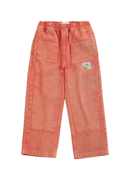 Jeans in denim rosso per neonato e bambino Bobo Choses B226AC071 UNI 