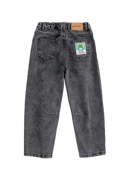 Jeans in denim grigio scuro con logo per neonato e bambino Bobo Choses B226AC074 UNI 