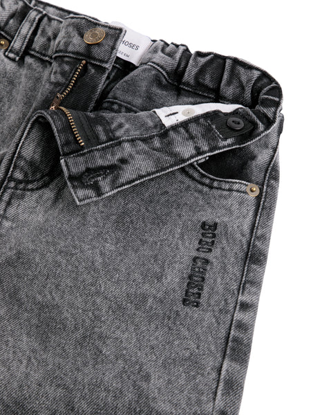 Jeans in denim grigio scuro con logo per neonato e bambino Bobo Choses B226AC074 UNI 