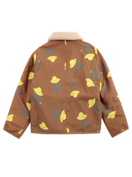 Giubbino marrone tabacco con stampe all over per neonato e bambino BOBO CHOSES B226AC098 UNI 
