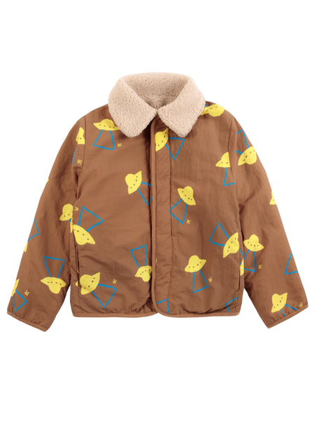 Giubbino marrone tabacco con stampe all over per neonato e bambino BOBO CHOSES B226AC098 UNI 