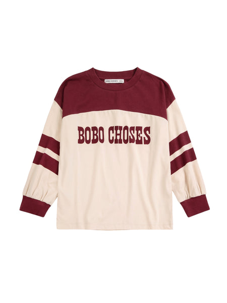 T-shirt bordeaux e panna per neonato e bambino Bobo Choses B226AC112 UNI 