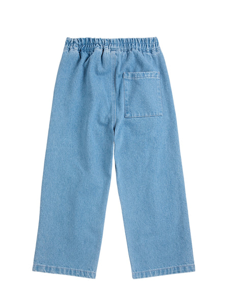 Jeans in denim blu con ricami per neonato e bambino Bobo Choses B226AC120 UNI 