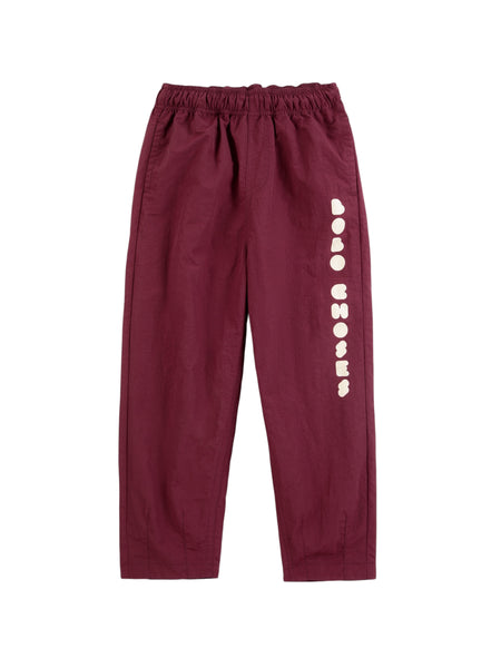 Pantalone bordeaux con logo per neonato e bambino Bobo Choses B226AC121 UNI 