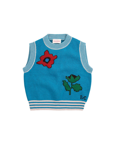 Smanicato in maglia celeste per neonata e bambina BOBO CHOSES B226AC132 UNI 