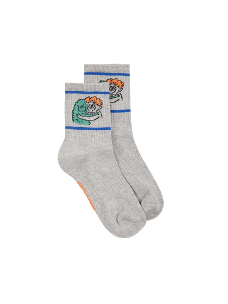 Calzino grigio con stampa per neonato e bambino Bobo Choses B226AI001 UNI 